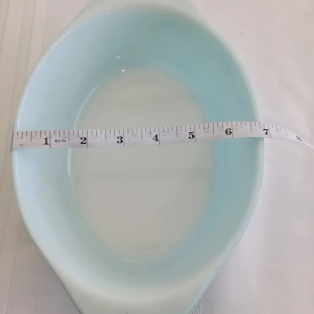Vintage PYREX Oval Casserole Dish Blue No. 043, 1 1/2 Quart, No Lid, Made in USA